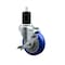 Service Caster 4'' Blue Poly Swivel 1-3/4'' Expanding Stem Caster with Brake SCC-EX20S414-PPUB-BLUE-TLB-134 - alternate 1